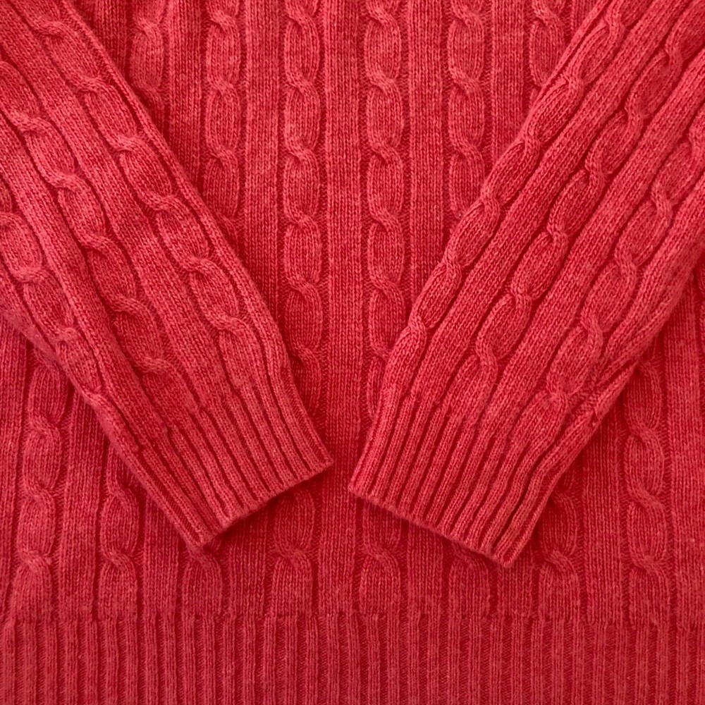 J Crew Pink Cable Crewneck Sweater - Picture 7 of 8